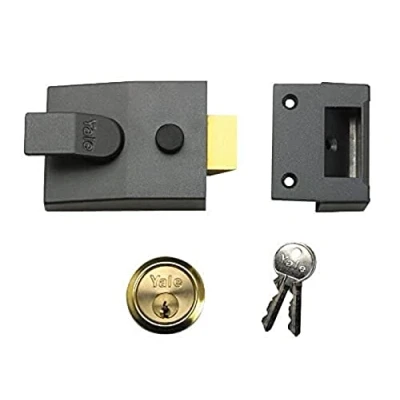 Imagen de YALE YALP89DMGSC Pestillo, Alta Seguridad con Bloqueo automático, Gris metálico Oscuro/Cromo, 60mm
