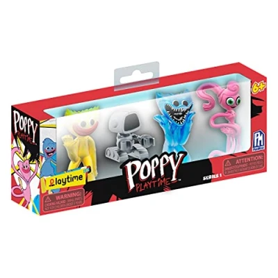 Imagen de Rocco Giocattoli Desde el Mundo de Poppy Playtime Llegan 4 Mini Figuras los Personajes más conocidos: Huggy Wuggy Enojado y Sonriente, Boogie BOE Mommy Long Legs, FP7701
