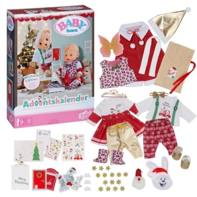 Imagen de BABY born Calendario de Adviento con 24 sorpresas, ropa y accesorios para muñecas 43 cm, 836101 Zapf Creation