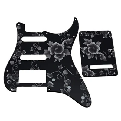 Imagen de Dopro Strat HSS Golpeador de plástico impreso en 3D para guitarra, cubierta trasera trémolo Fender Estados Unidos/México con patrón flores
