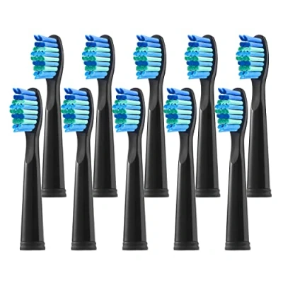 Imagen de Paquete de 10 Cepillo repuesto para FairyWill D7/D8/FW507/FW508/FW551/FW2011/FW917/FW959/FW515 Negro Medianas Suaves