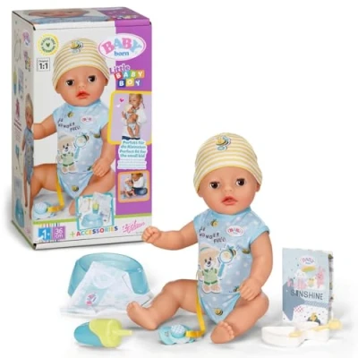 Imagen de Baby born Little Boy, muñeco de 36 cm con 7 Funciones y accessorios para niños a Partir 1 año, no Necesita Pilas, 835340 Zapf Creation