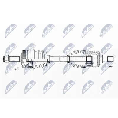 Imagen de NTY NPW KA 352 Árbol de transmisión Eje delantero, izquierda 674mm Caja cambios manual