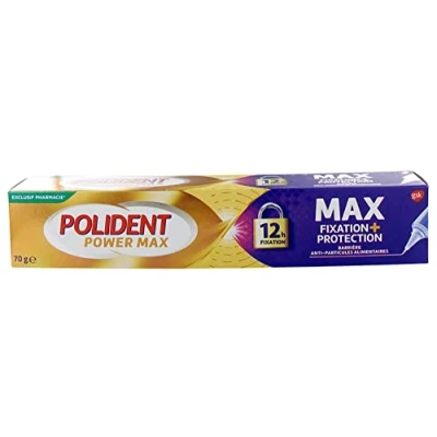 Imagen de Polident Crema fijadora máxima control, para dentaduras parciales o completas, punta de precisión, 70 g