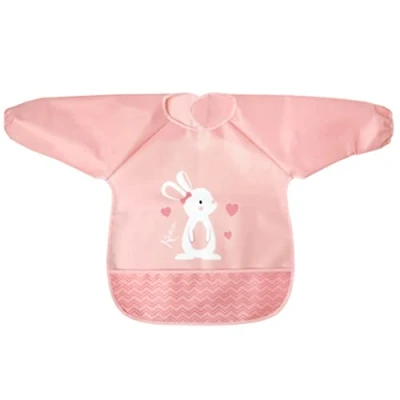 Imagen de Kiokids Babero Impermeable Con Mangas Conejito Rosa