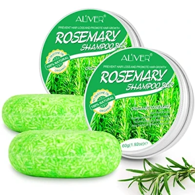 Imagen de Champú Anticaida Sólido Romero Natural pelo Graso para Fortalece y Estimula el Crecimiento del Cabello Reparación Volumen 2 PACK (Champú Romero)