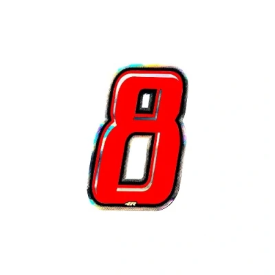 Imagen de 4R Quattroerre.it 13268 Número Racing 8, Rojo, 10 x cm