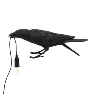 Imagen de Seletti Bird Lamp Playing lámpara de Mesa Cuervo Negro