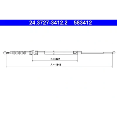 Imagen de ATE 24.3727 3412.2 Cable de Freno Mano 1717