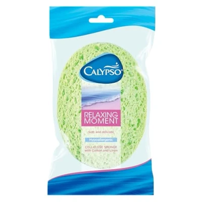 Imagen de Calypso Body Emotion Relaxing moment Esponja vegetal con algodón y lino (colores aleatorios)