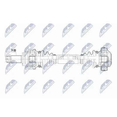 Imagen de NTY NPW BM 037 Árbol de Transmisión Eje trasero, derecha automática