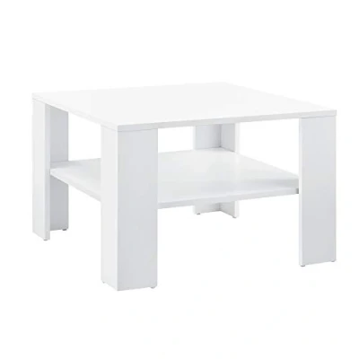 Imagen de [en.casa] Mesa de Centro con Compartimiento 60 x 40 cm té Auxiliar Salón Blanco