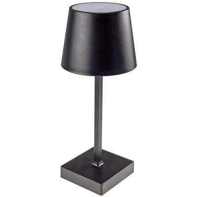 Imagen de Lámpara de mesa LED regulable 26cm interruptor táctil 3 pilas AA Luz blanco cálido 3000k negro