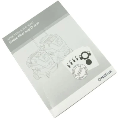Imagen de SOS Accessoire Reemplazo Fleece filter bag 5 unids attix 33/44 Aspirador 107413547, 107419593 NILFISK