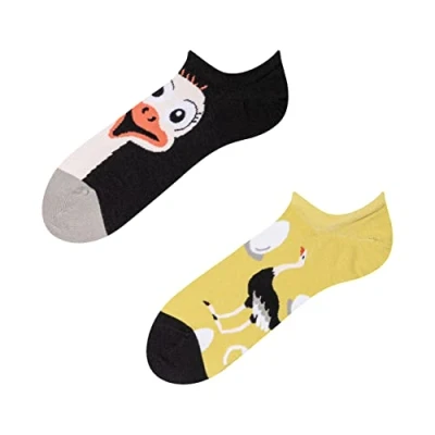 Imagen de Dedoles Calcetines Unisex Hombre Mujer y Niños Algodón muchos diseños divertidos diferente izquierda derecha, color: Multicolor, diseño: Avestruz (sneaker), tamaño: 43 46