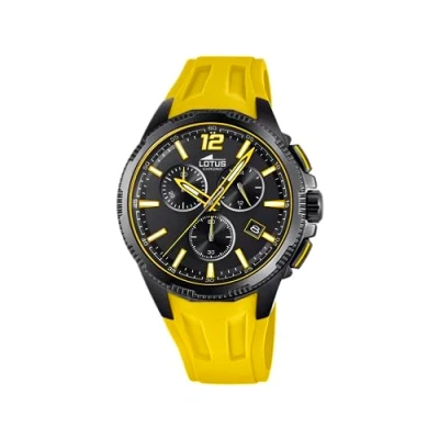 Imagen de LOTUS Reloj Hombre 18591/4 Outlet Caja de Acero Inoxidable 316l Negro Correa Caucho Amarillo