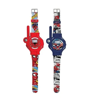 Imagen de Lexibook, Spider Man, Relojes Walkie Talkies, 2 Piezas, Alcance hasta 200m/600 pies, Linterna, brújula, Recargable, Azul/Rojo, DMWTW1SP