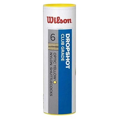 Imagen de Wilson Shuttlecocks, Dropshot Volantes De Bádminton Tubo 6 Unidades Unisex Amarillo Adulto, Pieces