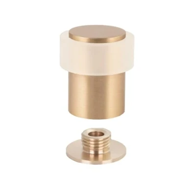 Imagen de Tope de Puerta Amortiguador Silicona Fabricado en Laton Base Roscada Incluye Tornillo + Taco Sujeción Mod. I 191 EVI Herrajes (24x35, Mate Goma Blanca)