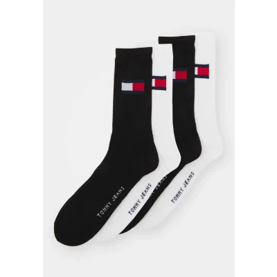 Imagen de Tommy Jeans FLAG Unisex 4 PACK Calcetines, Talla: 35 38, White/black
