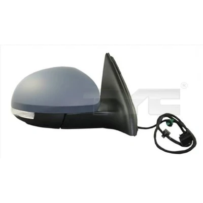 Imagen de Espejo retrovisor Tyc 337 0203 derecha imprimado para ajuste elect. espejo, abatible eléctricamente, convexo, calefactable VOLKSWAGEN: Tiguan I