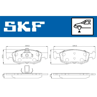 Imagen de SKF VKBP 80294 Juego de pastillas freno no preparado para indicador desgaste DACIA: Logan I Pick up