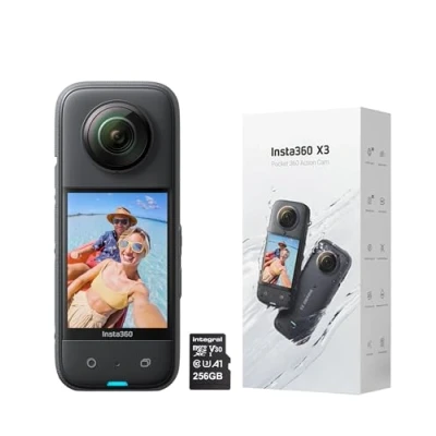 Imagen de Insta360 cámara de acción impermeable X3 360 grados con sensor 1/2 pulgada, 5.7K 360, fotos 72 MP estabilización, pantalla táctil 2.3 pulgadas, edición IA, transmisión en vivo,