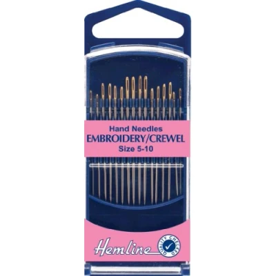 Imagen de Hemline H280G.510 Agujas de coser a mano para bordar y crewel, 16 unidades, tamaño 5 10
