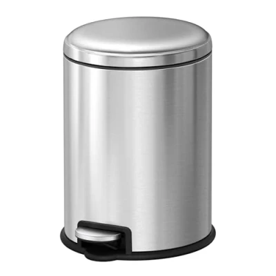Imagen de EKO Cubo de Basura 5L Serene, Baño Acero Inoxidable Pequeño, Pedal y Cierre Suave Tamaño Pequeño