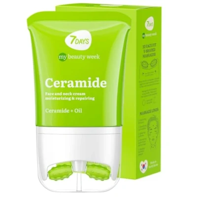 Imagen de Crema Facial Hidratante con Ceramida Korean Skincare Reafirmante para Cara y Cuello Rodillo Anti Hinchazón, 80 ml
