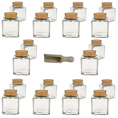 Imagen de Viva Haushaltswaren G2080100/20S/X Lote de 20 tarros para Especias (100 ml, tapón Corcho, Pala Madera)