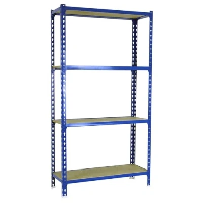Imagen de SimonRack Estanteria Metalica, 4 Baldas Madera Ajustables, 200 kg de Punto Flexión, 1500x1100x300 mm, Estantería Almacenaje, Sin tornillos, Azul/Madera Maderclick