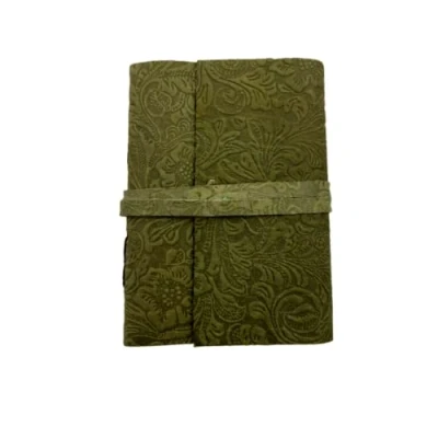 Imagen de OVERDOSE GREEN FLOWER Diario de cuero Con flores antiguas Art Edge Paper Leather Bound Journal Cuaderno bocetos dibujo Tamaño 5 x 7 pulgadas 12x17 cm