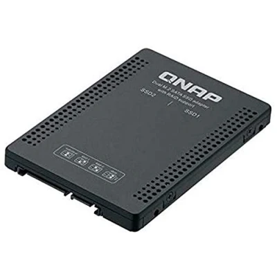 Imagen de Qnap Systems 6.35 cm 2.5 Inch SATA to Dual M.2 2280 Drive Adapter Hardware Raid 0/1 JBOD Individual Disk Modes, QDA A2MAR