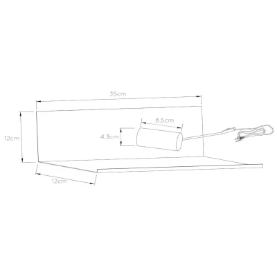 Imagen de Lucide Práctico aplique de pared Sebo metal negro