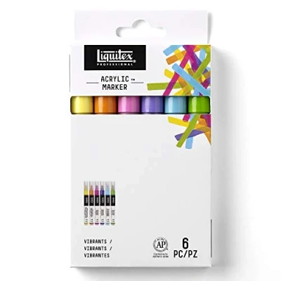Imagen de Liquitex Paint Markers Set 6 rotuladores acrílicos de punta fina, 2 mm
