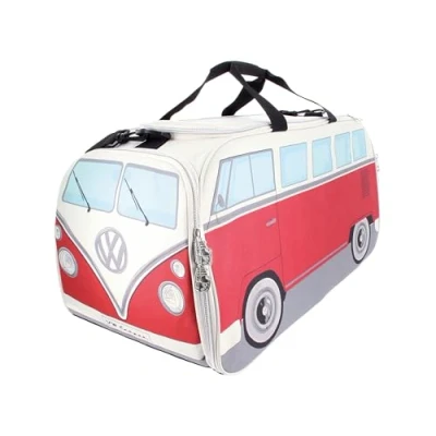 Imagen de BRISA VW Collection Volkswagen Bolsa de Deporte Retro al Hombro en Forma T1 Camper Bus (Grande/Bus Clásico/Rojo y Beige)