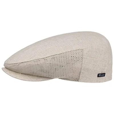 Imagen de LIPODO Gorra de Lino Beis Hombre Visera 60% algodón, 40% Made in Italy para Primavera/Verano con Insertos Malla Forro Beige 61 cm