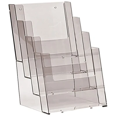 Imagen de Taymar 2 piezas DIN A5 Expositor de mesa, para folletos y octavillas con 4 compartimentos en niveles