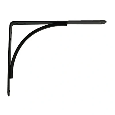 Imagen de Amig Palomilla para estanterías de pared Escuadra metálica baldas Ángulo estantes Soporte estantería Acero Color Negro Medida: 200x150 mm Peso máx. recomendado: 75 Kg