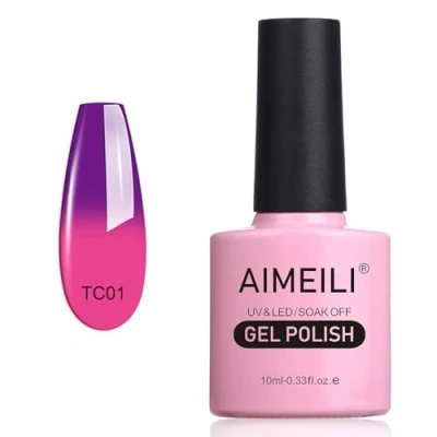 Imagen de AIMEILI Esmaltes Semipermanentes para Uñas Temperatura Cambio De Color Camaleón Soak Off UV LED Gel Arabian Nights (TC01) 10ml