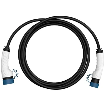 Imagen de Ansmann Cable de carga tipo 2 11 kW, longitud 5 m, para vehículos eléctricos e híbridos (1 unidad) modo 3 alimentación trifásico estándar europeo