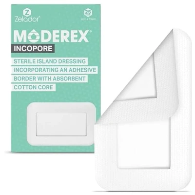 Imagen de Moderex Apósito de isla adhesivo estéril con almohadilla algodón absorbente (9 x 15 cm 25)