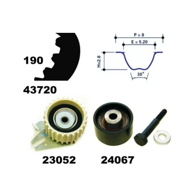 Imagen de MAPCO 23720 Kit de correa distribución 190 OPEL: Astra H Hatchback, Zafira B, GTC, SAAB: 9 3 Berlina, Familiar, FIAT: BRAVO 2