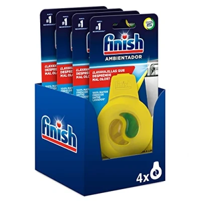 Imagen de Finish Ambientador para el lavavajillas, aroma Limón, pack de 4 unidades 240 lavados (4x 60 lavados)