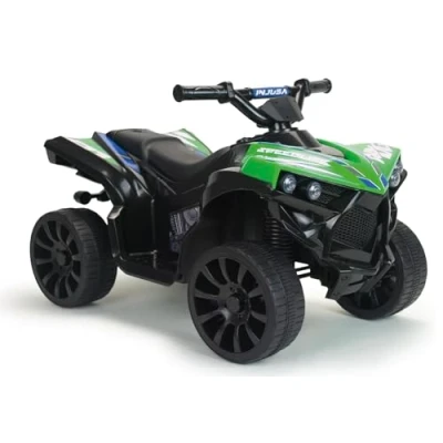 Imagen de Quad Eléctrico Infantil 6V Verde Racing para Niños +3 Años con Marcha Atrás + Luces LED Sonidos Pedal Acelerador Freno Vehículo Niño Niña INJUSA