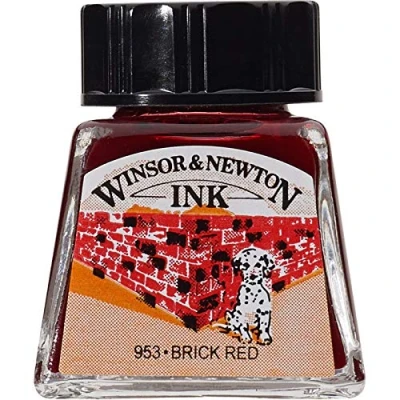 Imagen de Winsor &amp; Newton Drawing Ink Tinta de Dibujo, Rojo (Brick Red), 14ml