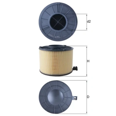Imagen de MAHLE ORIGINAL LX 4411 Filtro de aire 125,2 169,4 Cartucho filtrante AUDI: A5 B9 Sportback, A4 Berlina, Avant