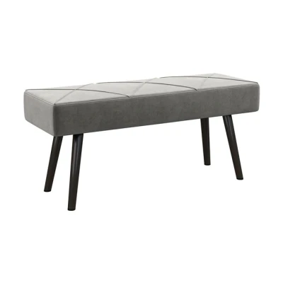 Imagen de HOMCOM Taburete Pie de Cama Multifuncional Banco Moderno Dormitorio con Pies Acero y Asiento Acolchado Carga 120 kg para Entrada Pasillo 100x36x45 cm Gris