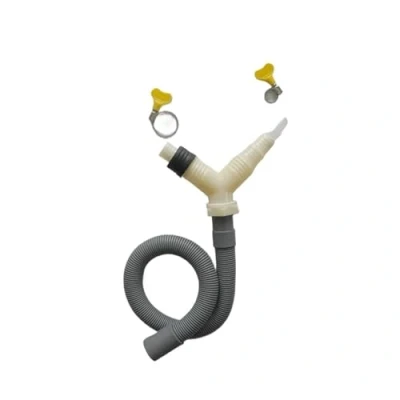 Imagen de DEYIN Adaptador de drenaje en T Accesorio tubería for desagüe lavadora y secadora con manguera extendida Longitud 0,3 m